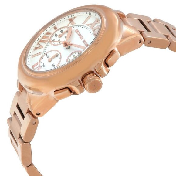 NWT Authentic Michael Kors Oversized Camille Chronograph Quartz White Dial Women - Picture 2 of 3